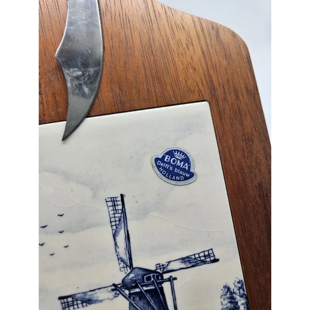 Delft Holland Wood Tile Cheese Cutting Board Trivet Ter Steege 14